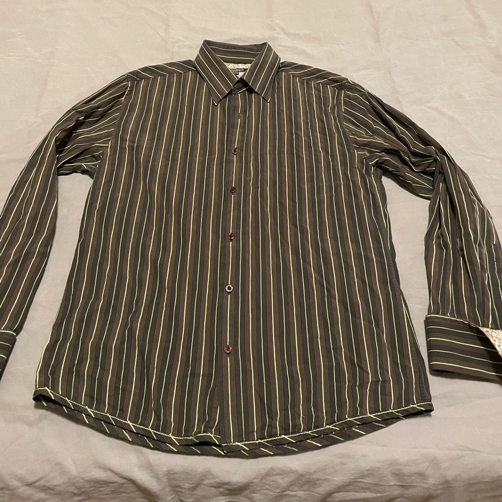 RW&CO Vintage striped men’s button-down shirt, size L (fits like M)